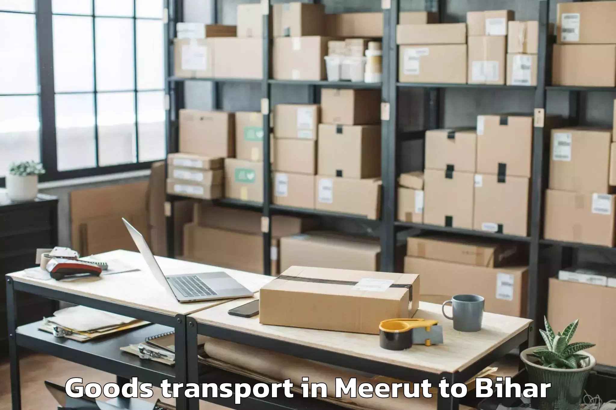 Book Meerut to Bishunpur Urf Maharajganj Goods Transport Online